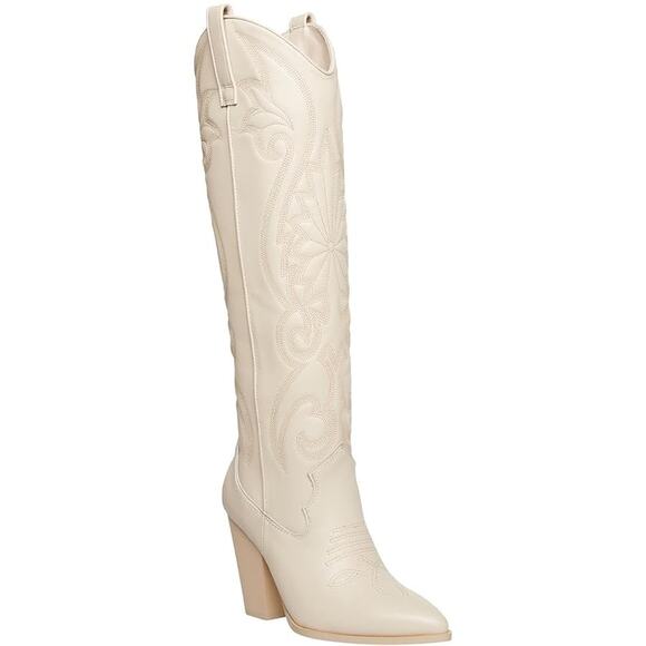 Steve Madden Lasso Boots in Bone - Picture 1 of 6